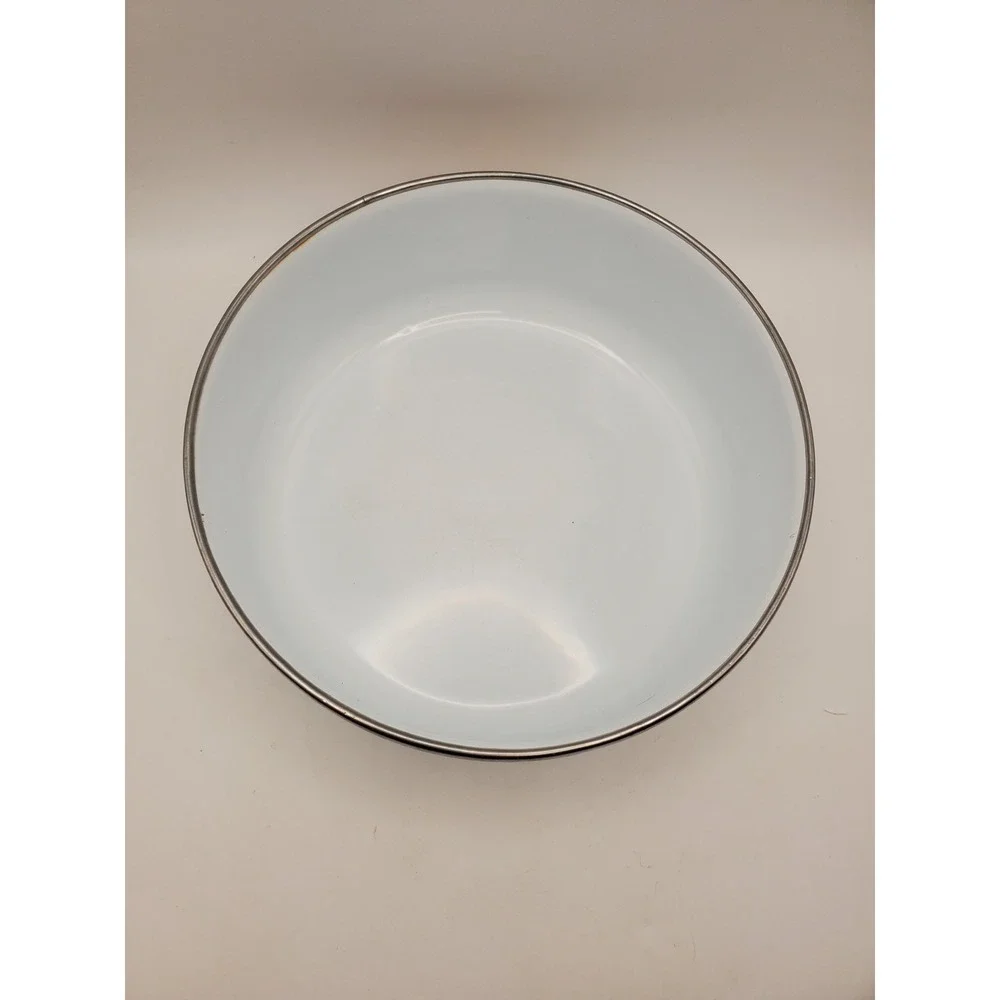 Vintage Imperial Garden Enamelware Floral Mixing Bowl - 6.75